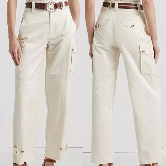 Lauren Ralph Lauren Pants - NWT Lauren Ralph Lauren ‘Women’s Shantung Wide-Leg Cargo Pants’ in Winter White